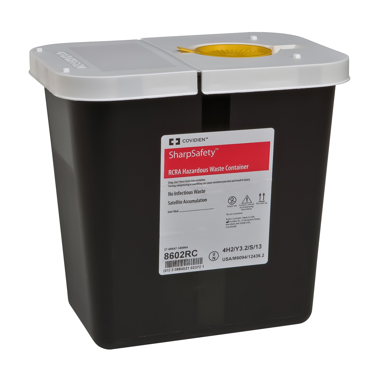 SharpSafety RCRA Waste Container 2 gal. Horizontal Entry
