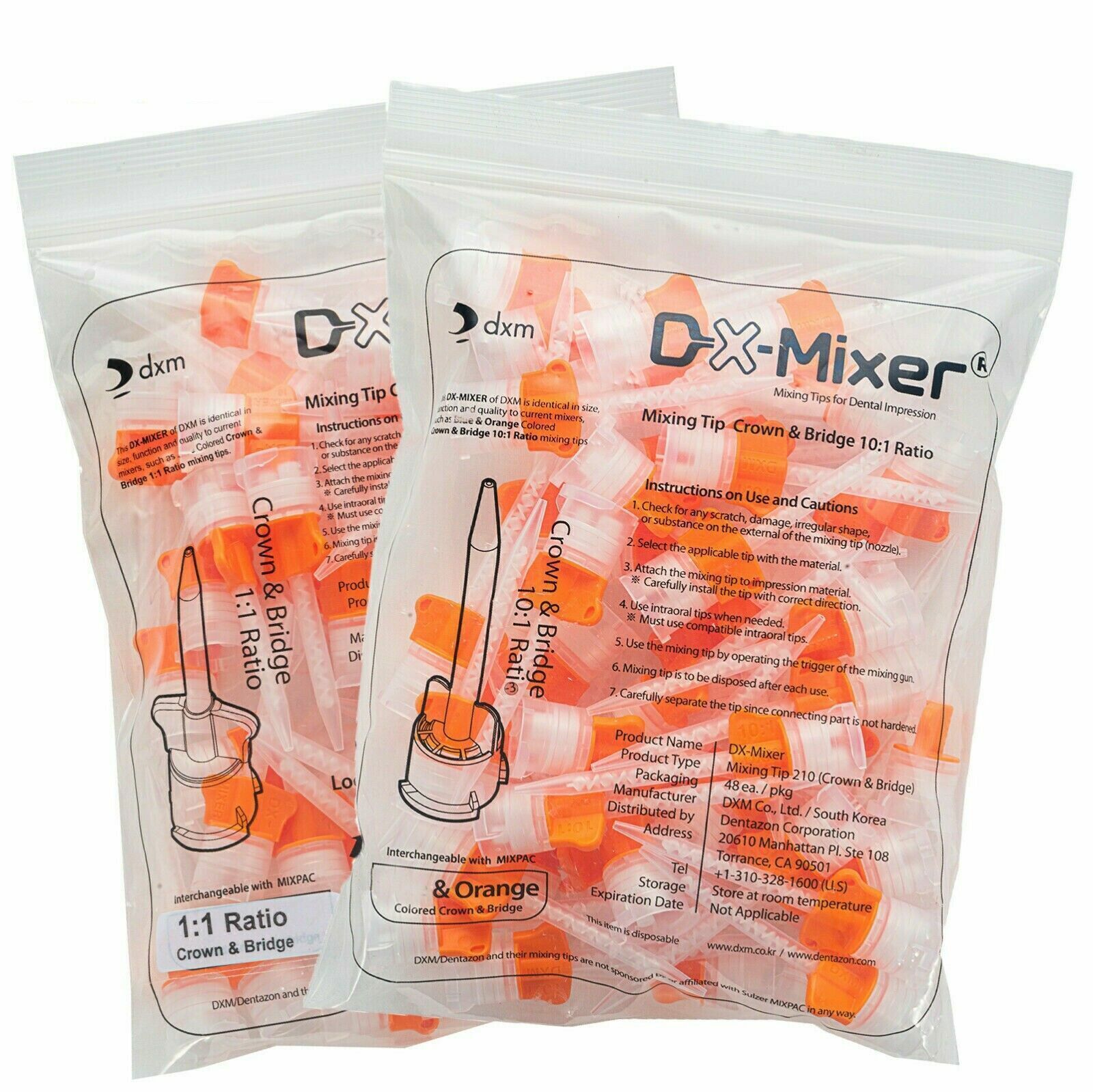 Dx-Mixer HP VPS PVS Impression Material Dental Mixing Tip 1:1/10:1 Made In KOREA