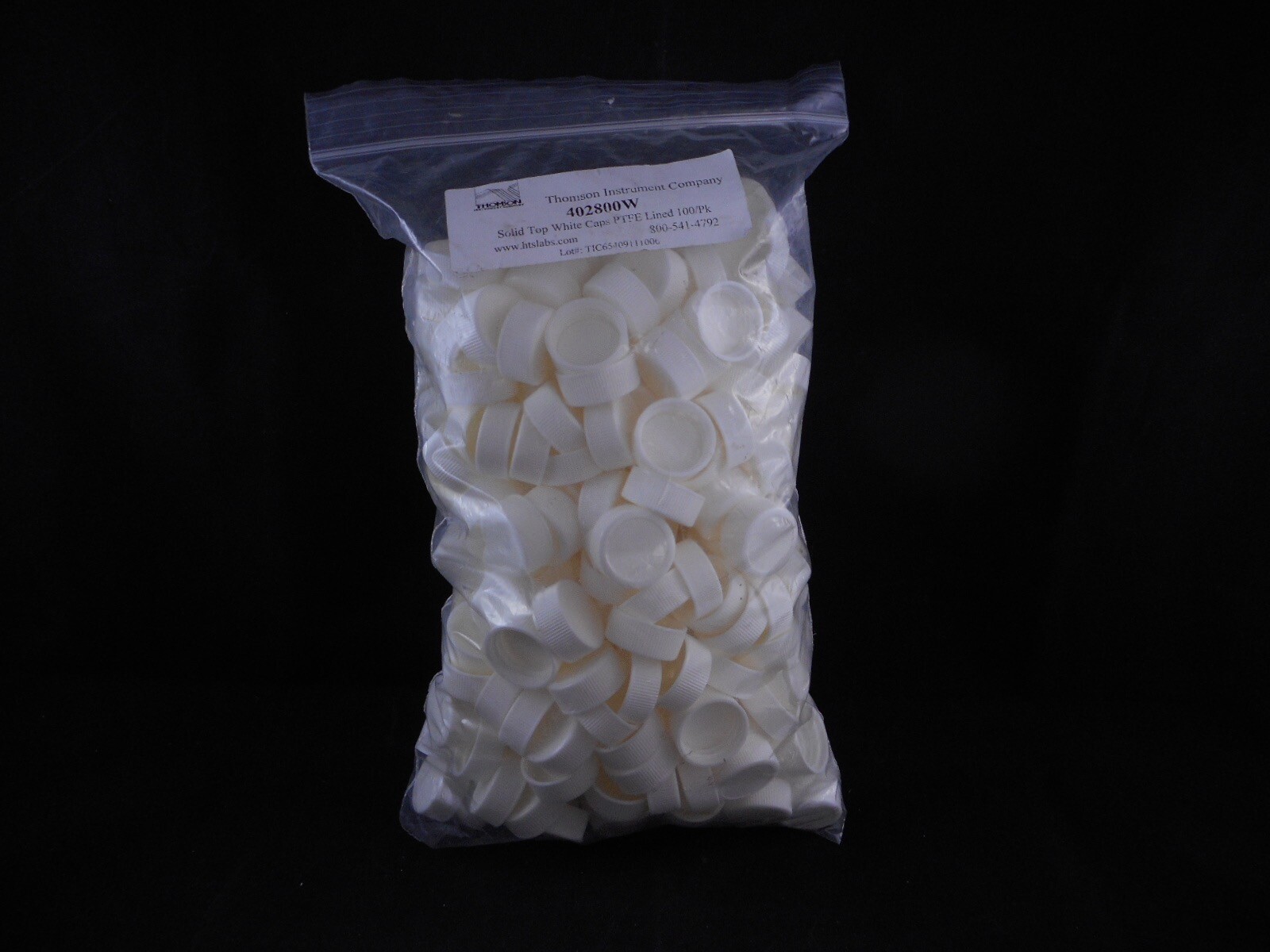 THOMSON Plastic Solid Top White Caps PTFE Lined Cap Size 24-400 402800W 280/PACK