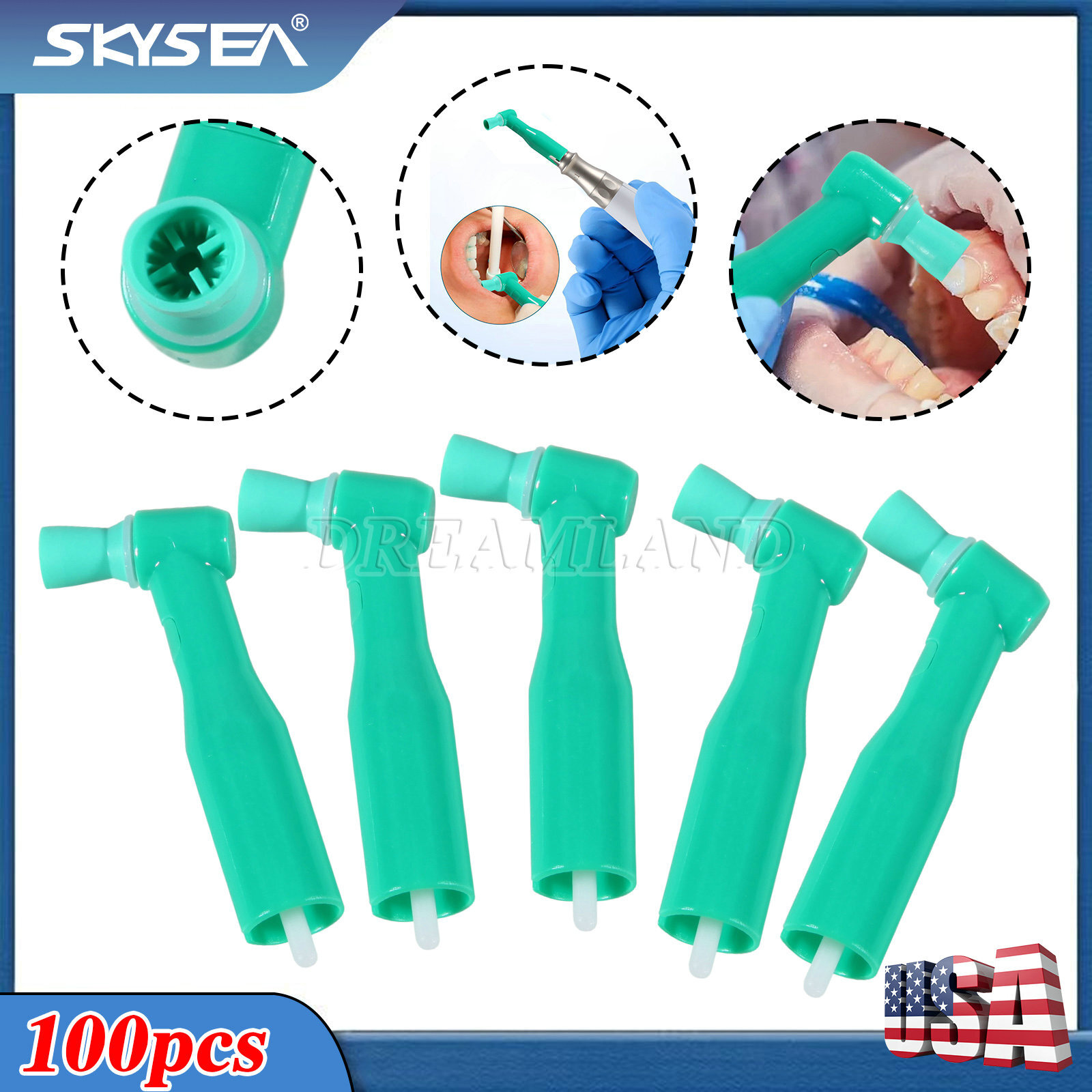 100 dental disposable prophy angles soft cup latex free