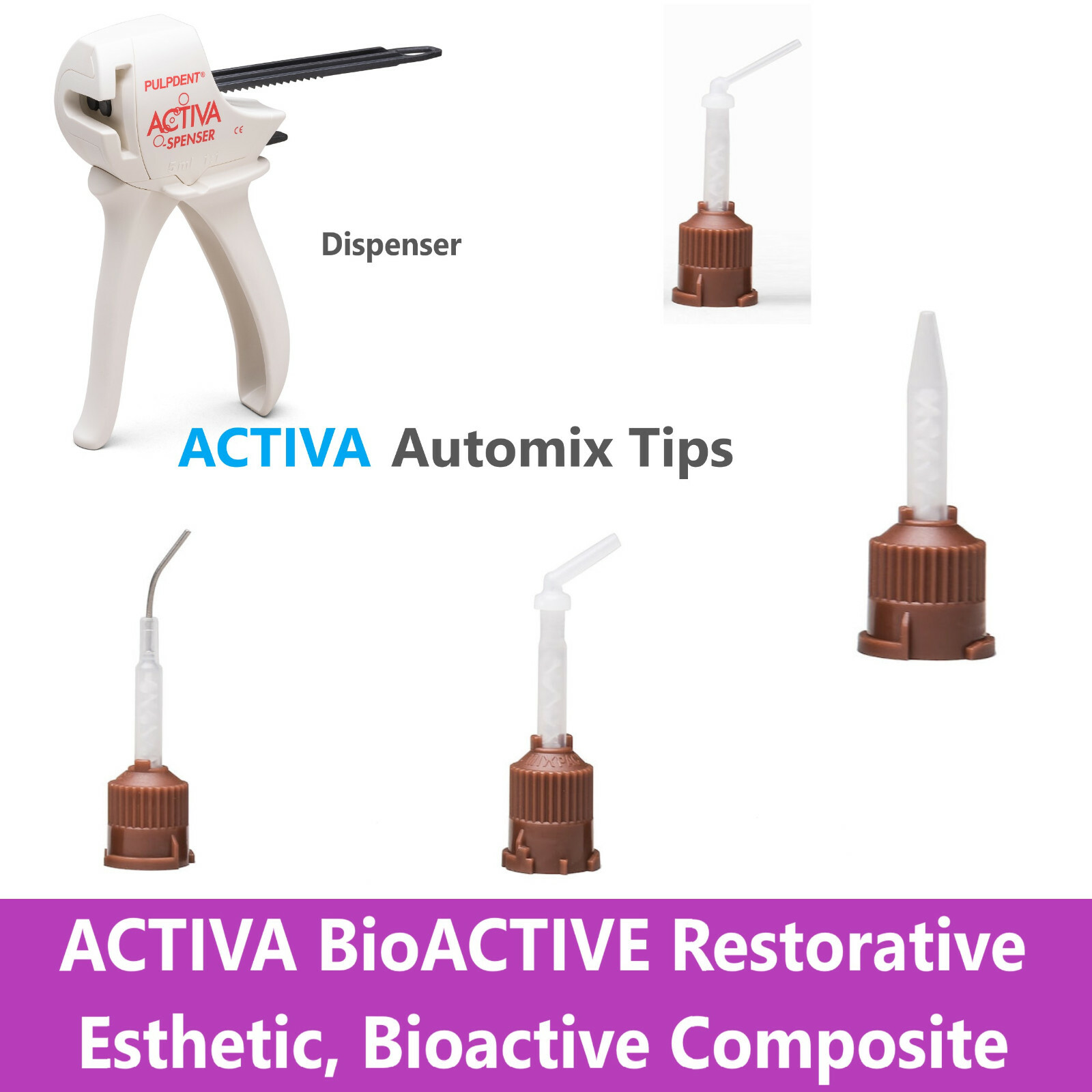 PULPDENT ACTIVA-SPENSER Dispenser For 5mL 1:1 Automix Syringes & Automix Tips