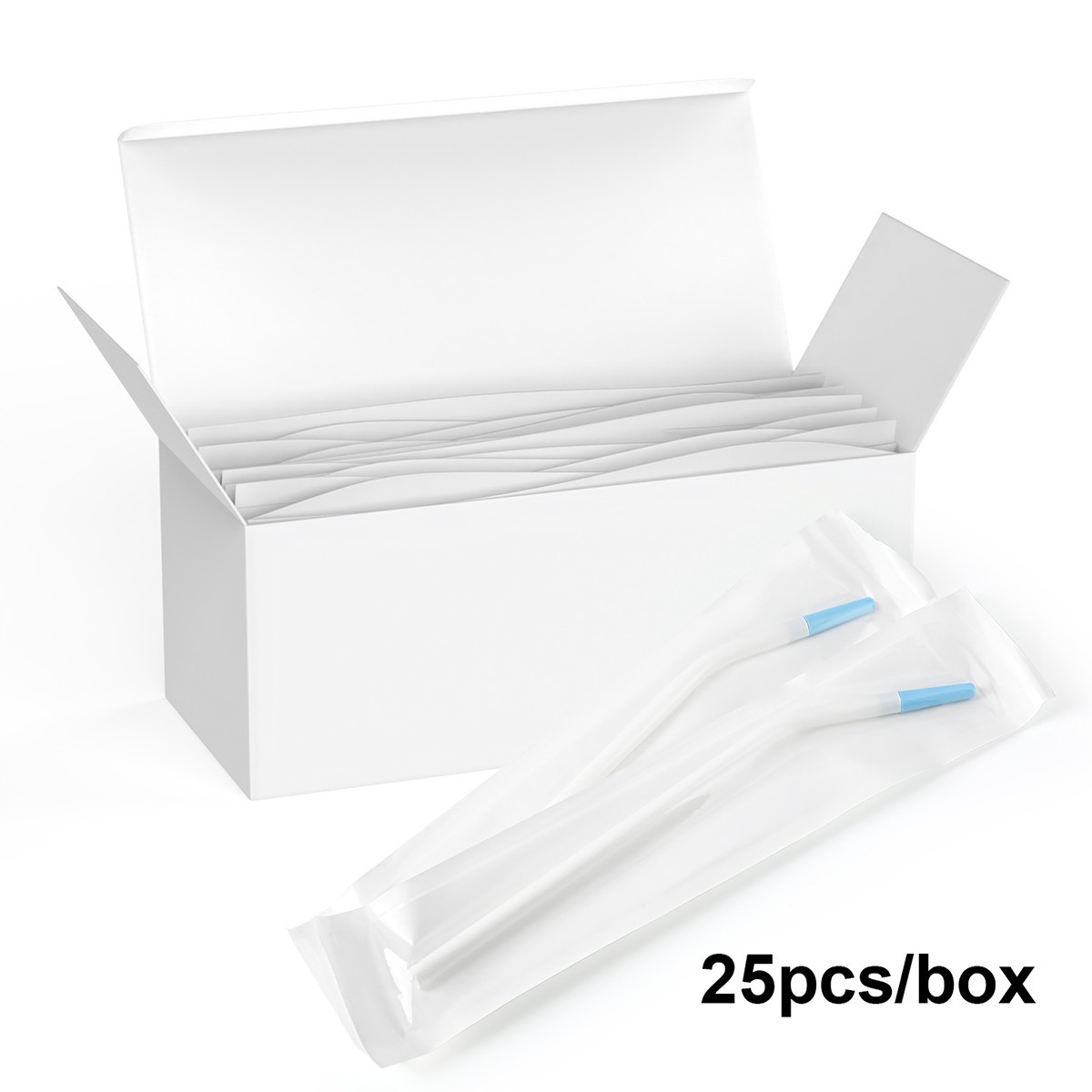 25 puntas de aspirador dental desechables para eyector de saliva, tubo de succió