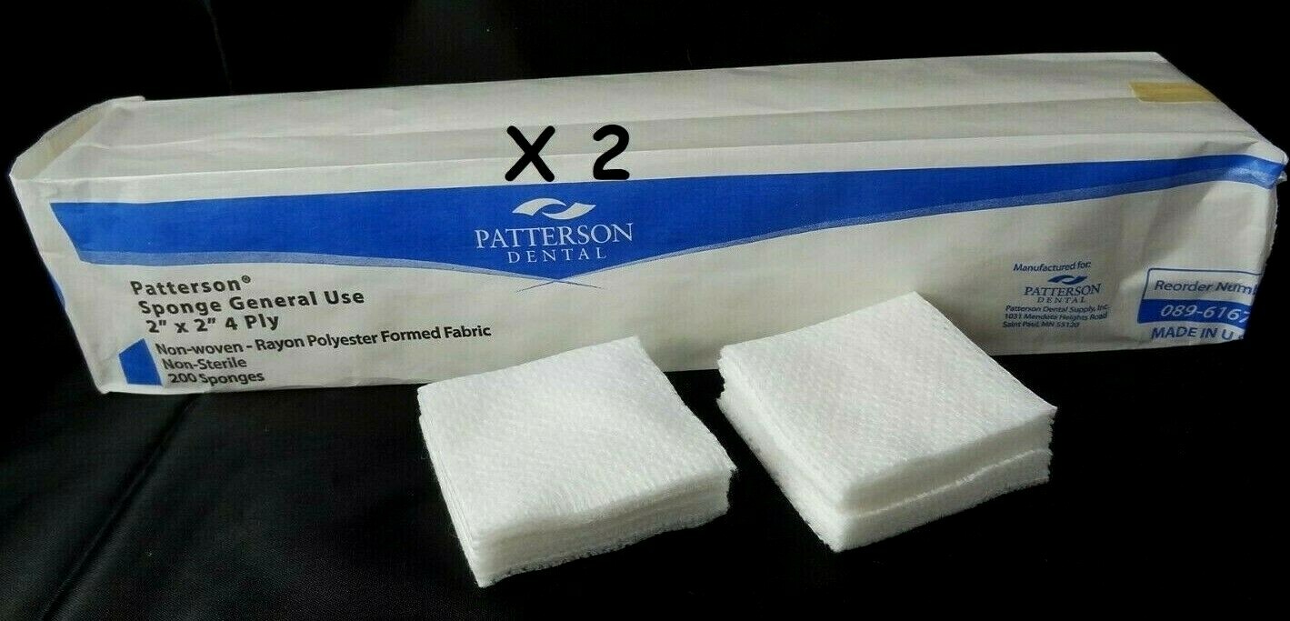 Patterson Sponge General Use 2″ x 2″ Non-Sterile 4 ply ~ 2 Packs ~ 200 each