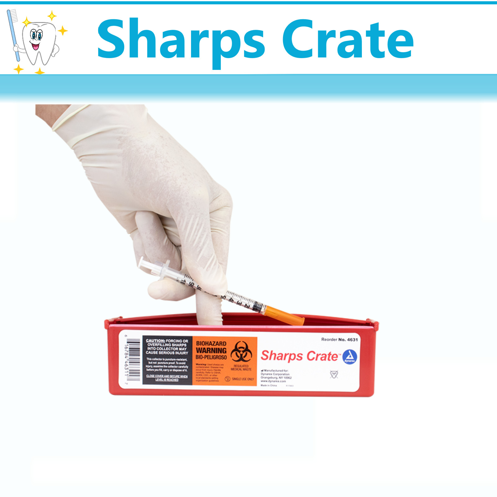 Sharps Container 0. 5 | Biohazard Needle and Syringe Disposal Flip Lid Dynarex