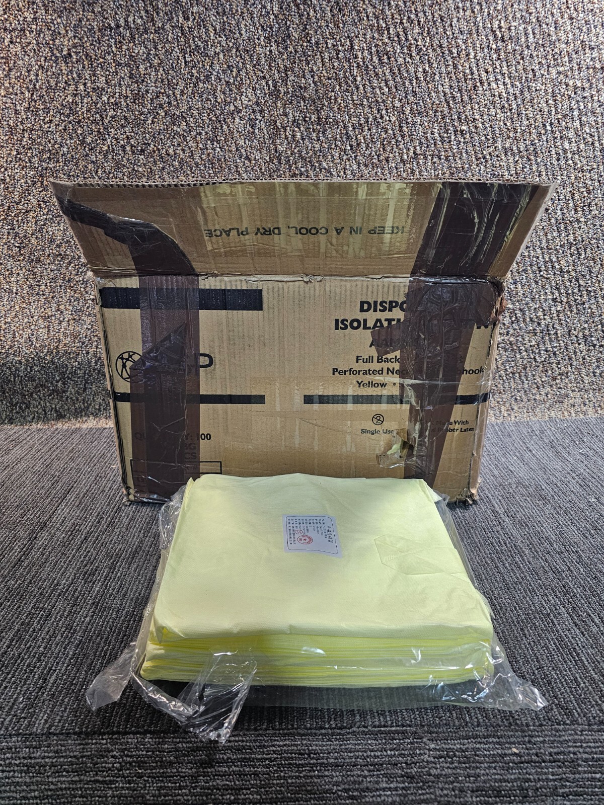 (QTY 100) ASP GNA450L2-CV1 Disposable Isolation Gown AAMI Level 2 Full Back