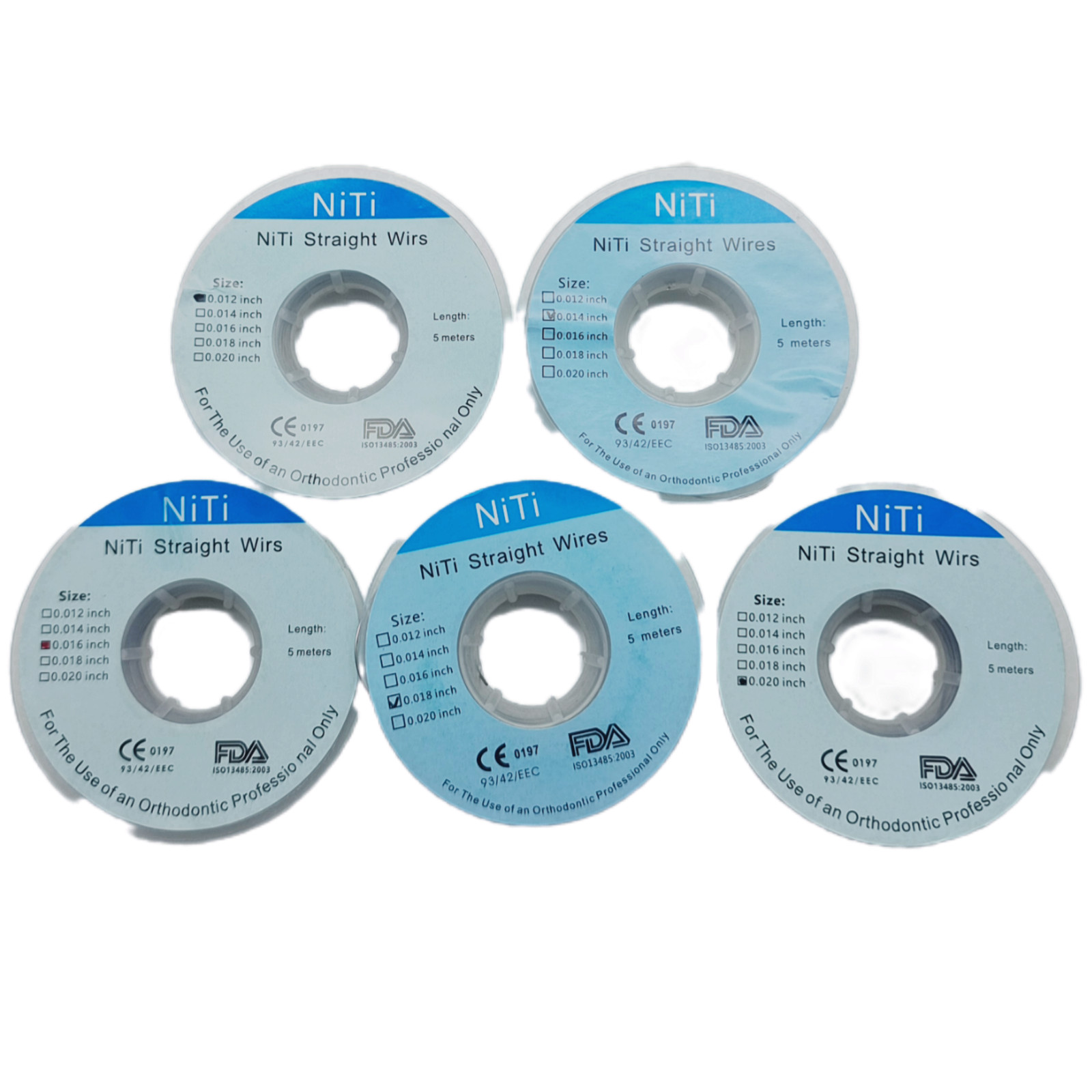 5m/Roll Dental Orthodontic Straight Wire Niti Super Elastic ArchWire Round CE