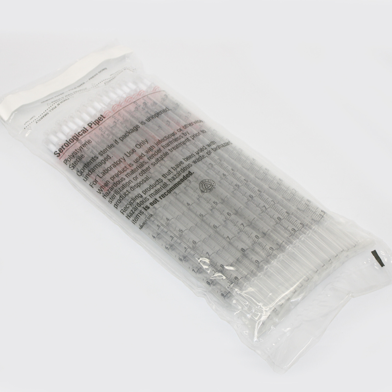 Lot of 50 FisherBrand 10mL in 1/10 Serological Pipet Pipette Polystyrene Sterile