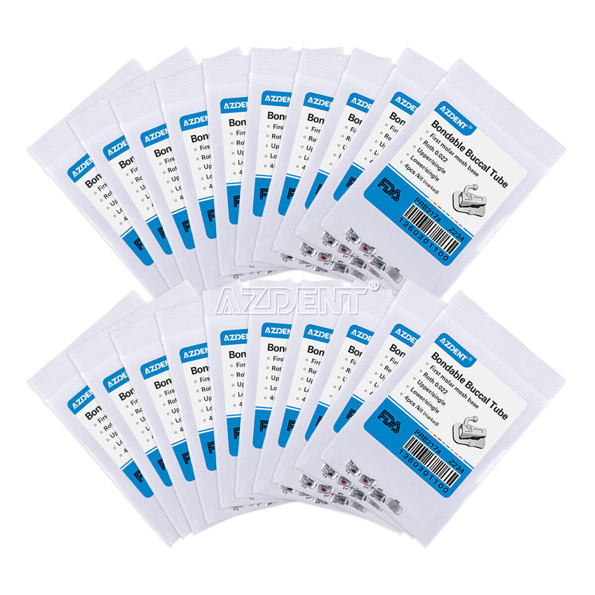 20X Tubos bucales individuales de ortodoncia dental Roth 022 1er molar Bondable