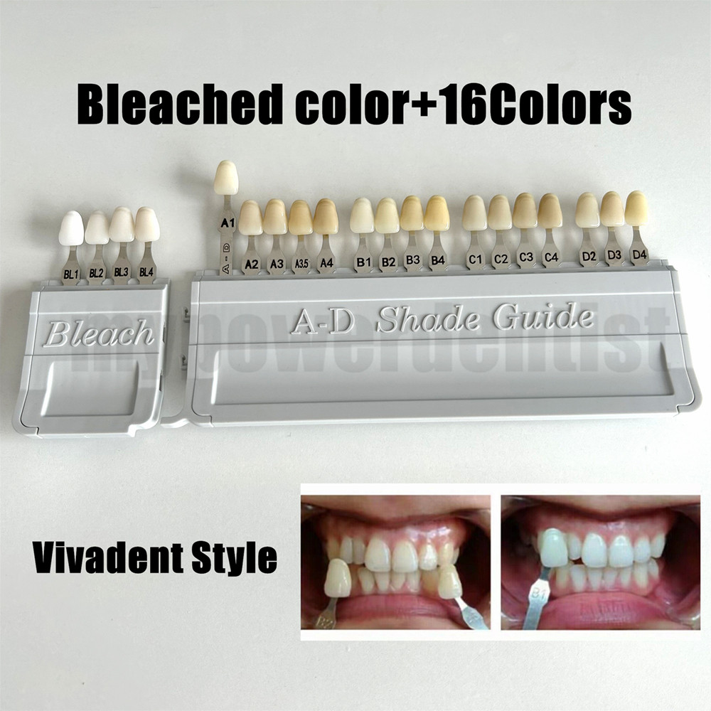Dental Teeth Shade Guide Porcelain Ivoclar 20Color A-D Tooth 4-Bleach Vivadent