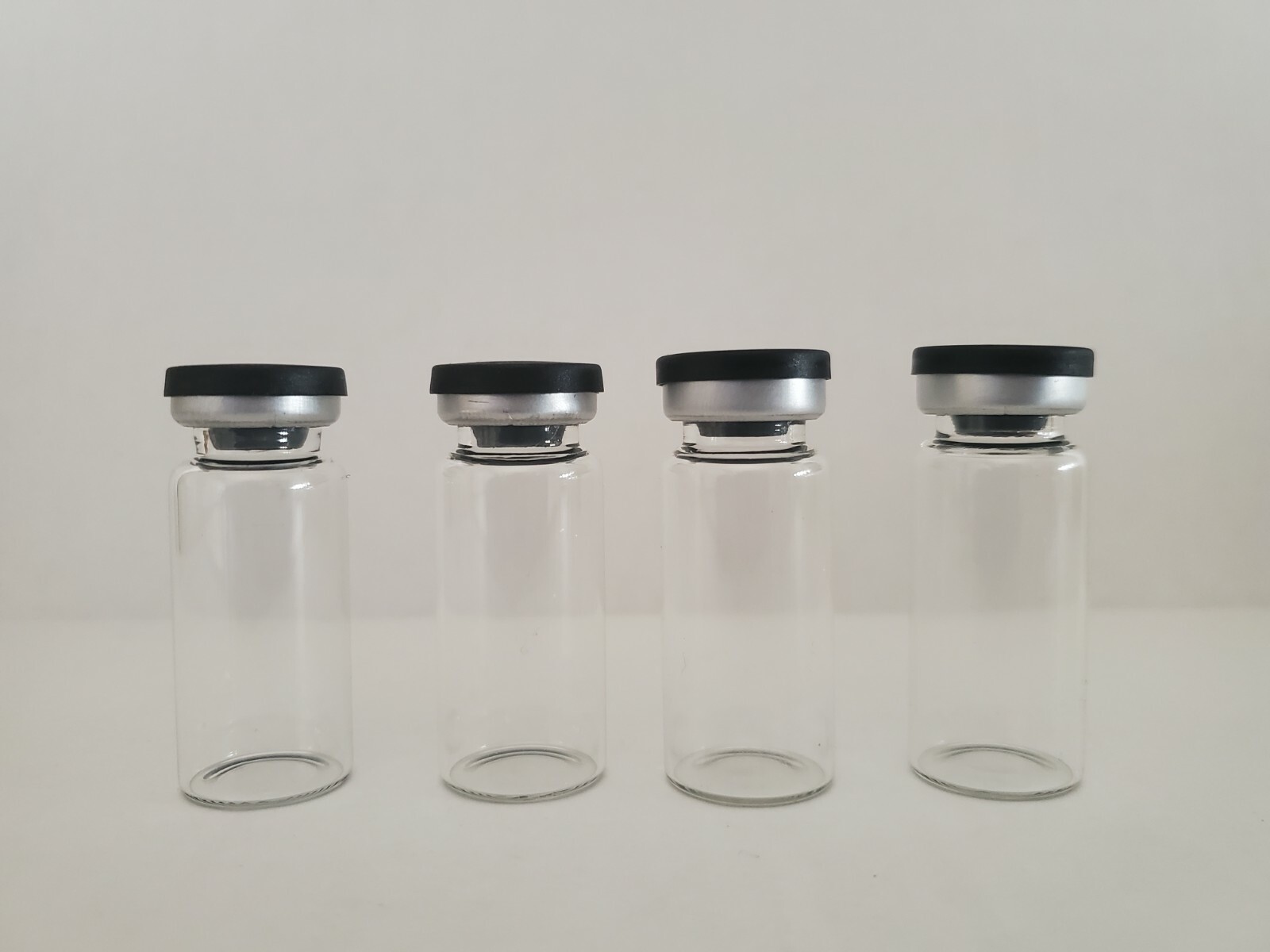 100 PCS 10ml Vials Clear Glass Bottle 20mm Crimp top Flat Bottom HPLC