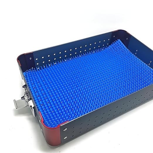 Instrument Sterilization Tray Box with Silicone mat 300mm*195mm*65mm