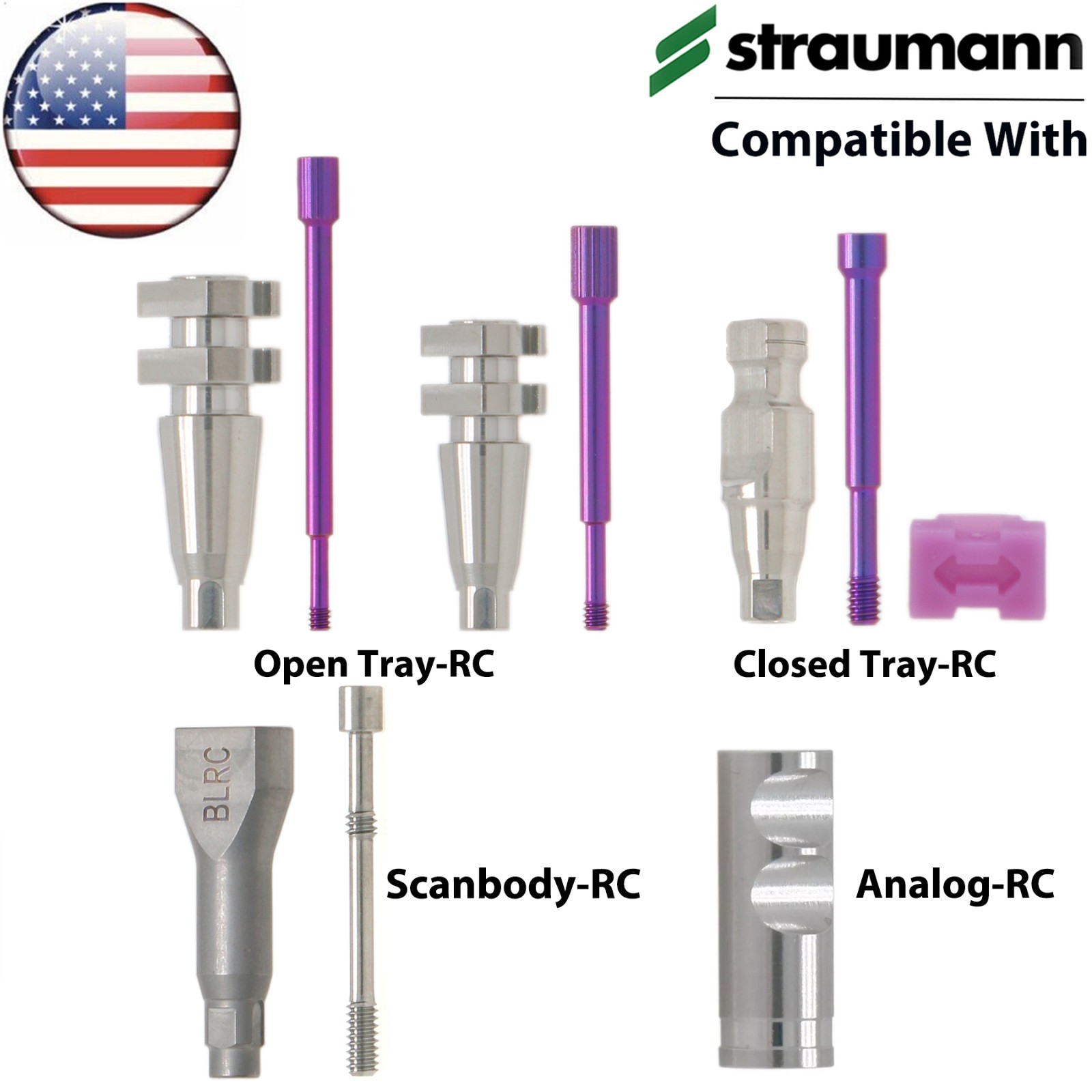 US Impression Coping Transfer For Straumann ITI Implant Open Closed Tray NC RC