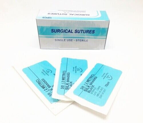 Dental Non-Absorbable Emergency First Silk Sterile Wound Treating Reverse 20mm