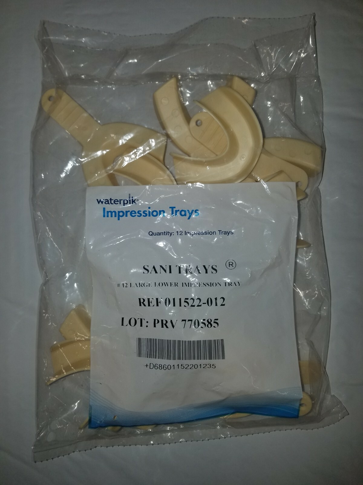 *12-Pack* WaterPik #12 Large Lower Impression Sani Trays 011522-012