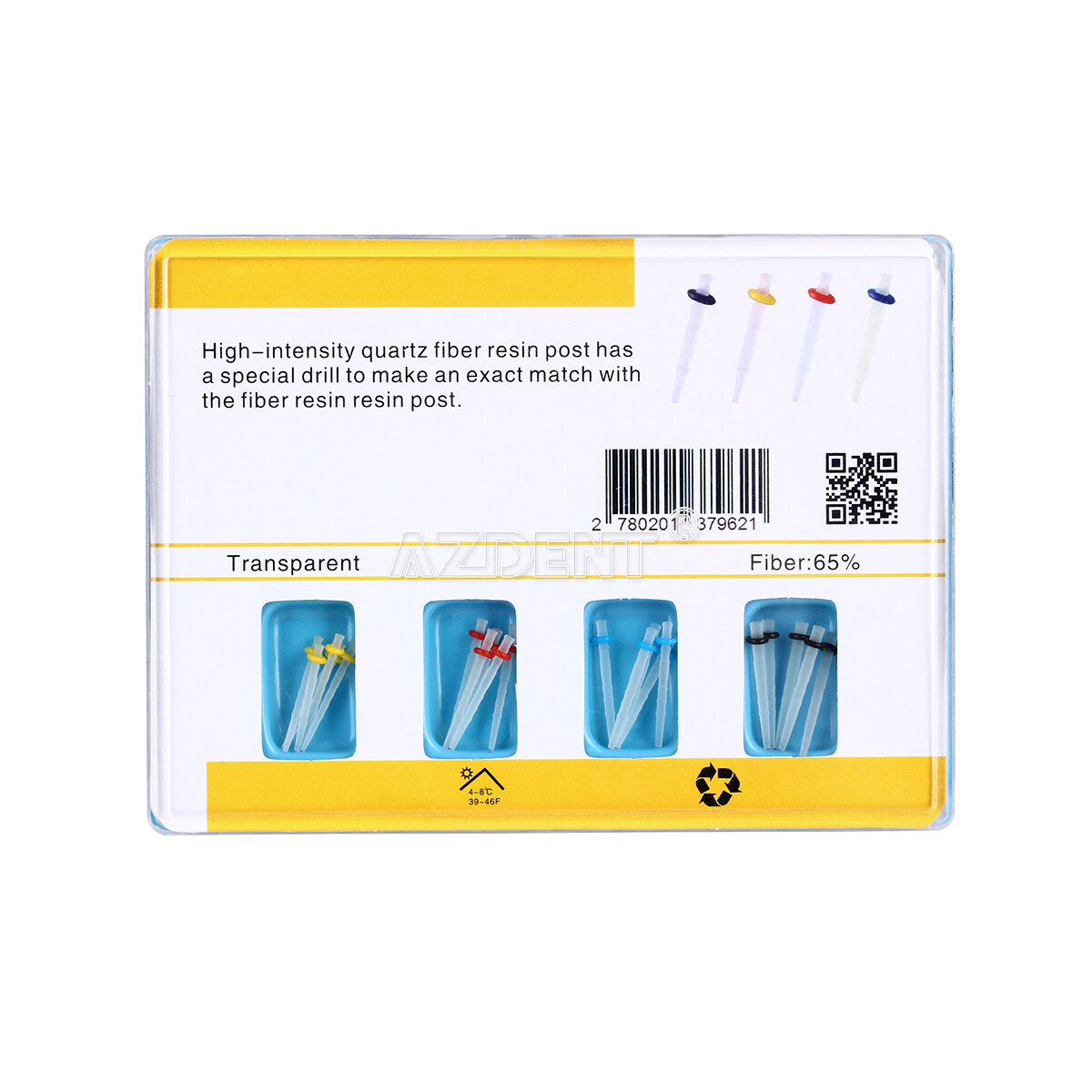 AAA Dental Clinic Resin Screw Thread Glass Fiber Posts +4 Drills Kits Φ1.2-1.8mm
