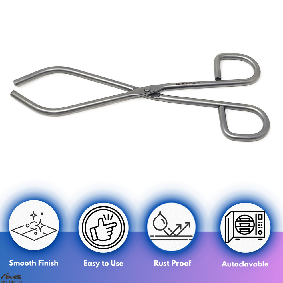 9.5″ Crucible Tongs For General Lab Use Melting Plier Holder, Stainless Steel CE