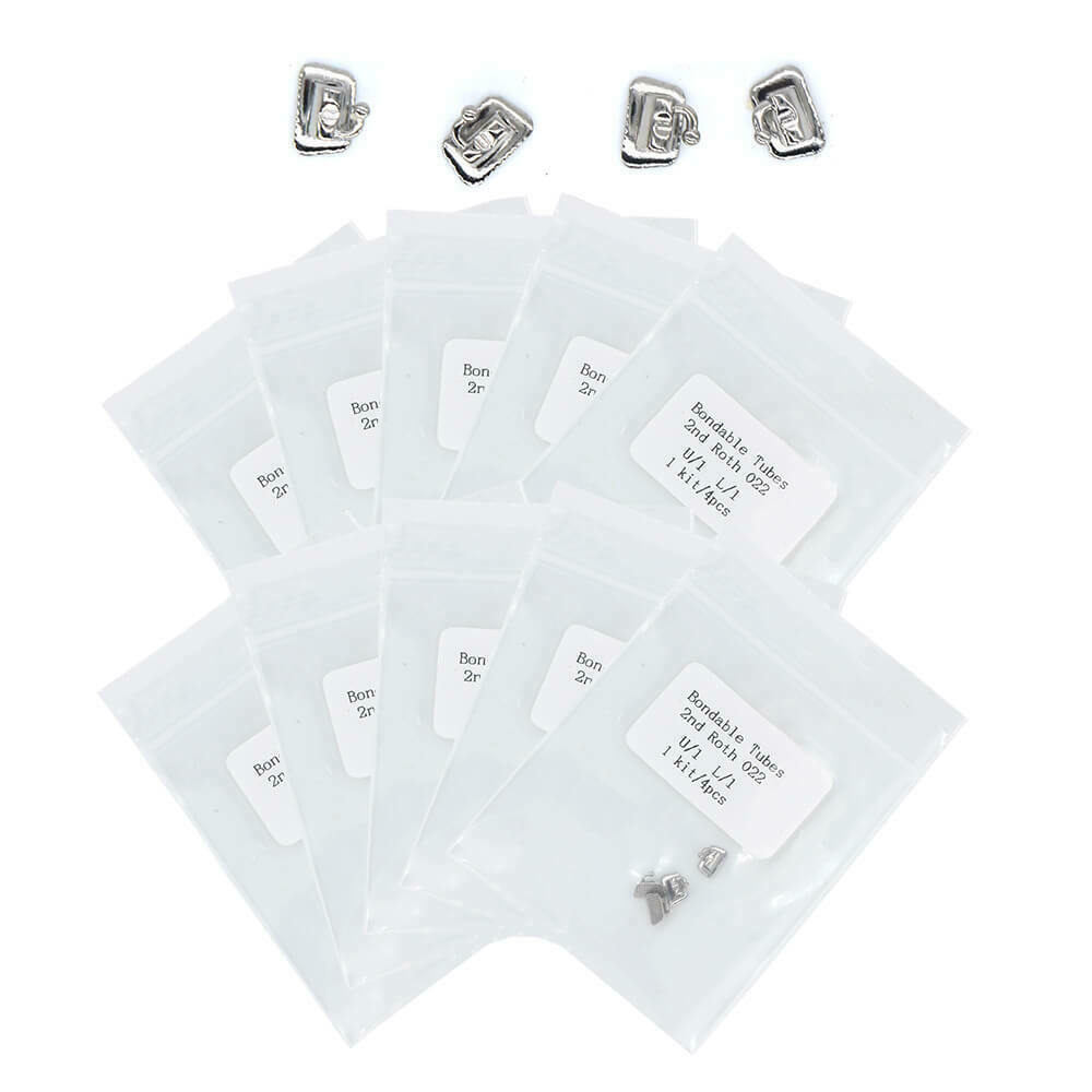 5-100 packs Dental 2nd Molar Buccal Tube ROTH/ MBT 022 Bondable U1/L1 4pcs/kit