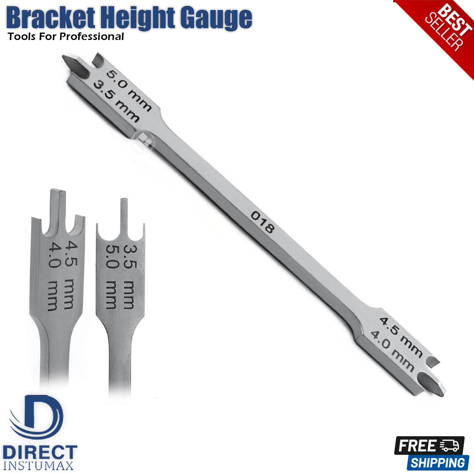 Dental Orthodontics Height Measuring Bracket Gauge Instruments Tools Range