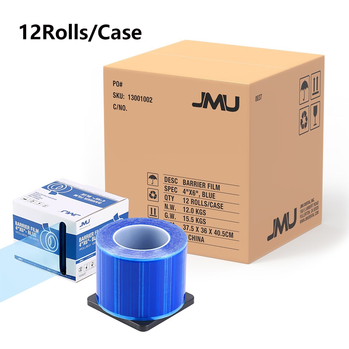 12Rolls Dental Barrier Film Roll Tape Adhesive 1200 Sheets Size 4″ x 6″