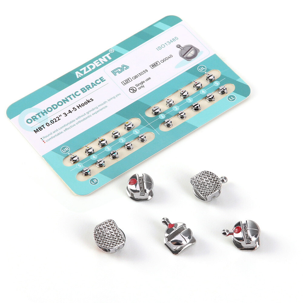 AZDENT Dental Orthodontic Q-type Bracket Spherical Braces ROTH/MBT 0.022 HK 345