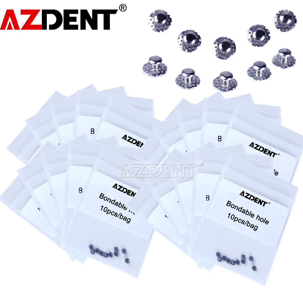 Dental Orthodontic TOMY Round Perforated Hollow Lingual Buttons with Holes