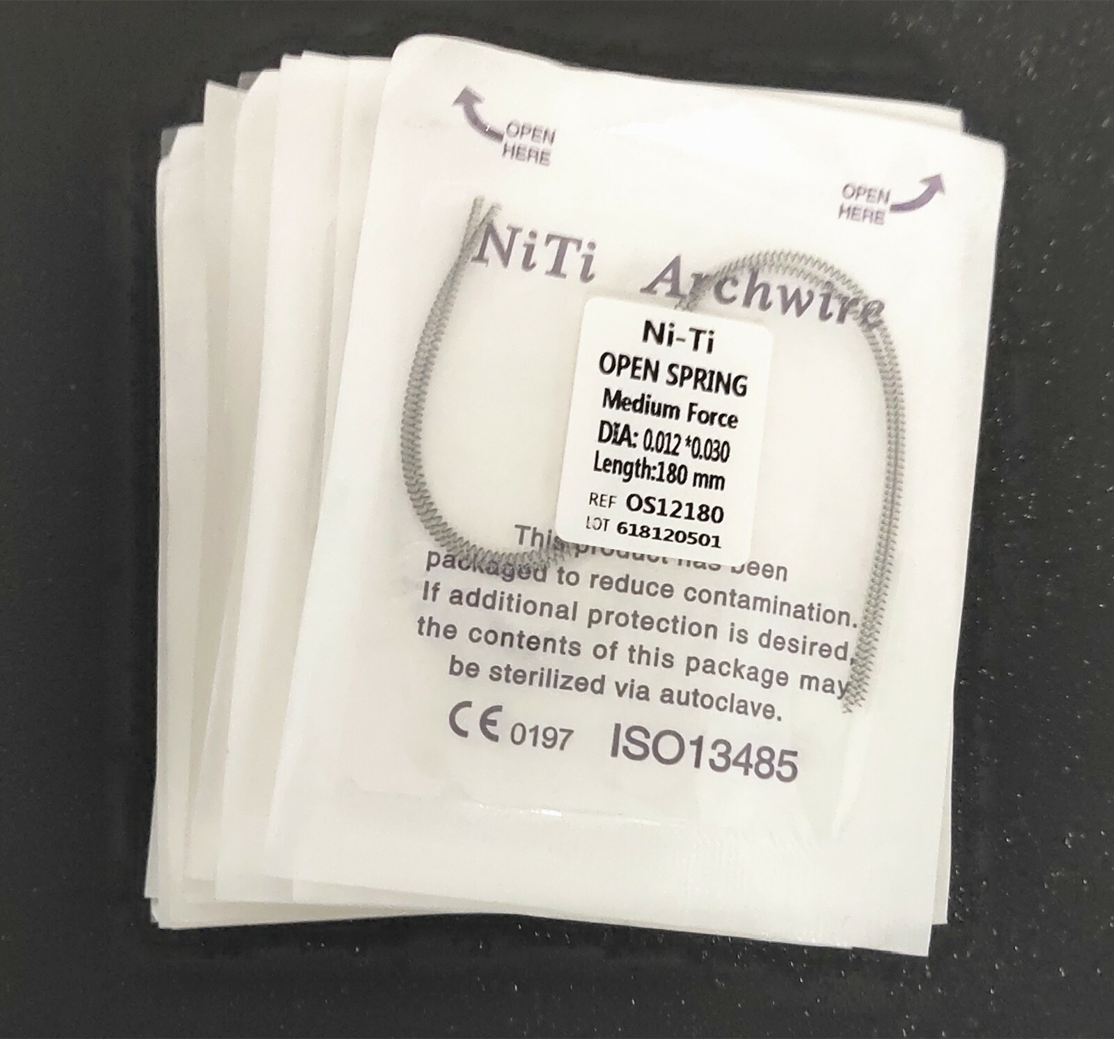 20Pcs 012*180mm Dental Niti Alloy Open Coil Spring Medium Force 2pcs/Pack
