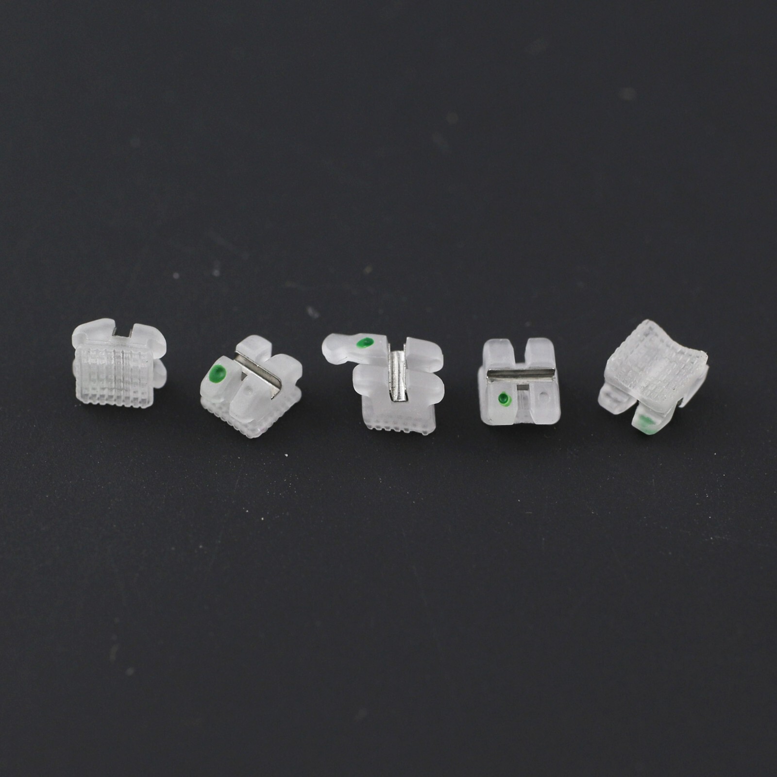 Noble Dental Orthodontic Ceramic Brackets Brace Roth 022 3 Hooks Metal Slot