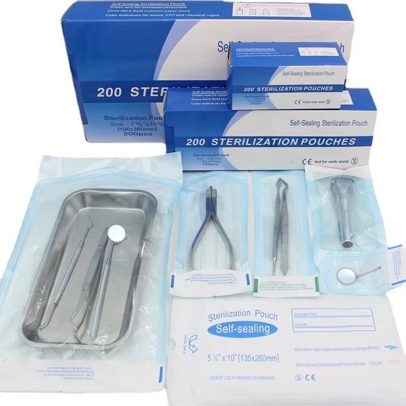 Self Sealing Sterilization Pouches Pouch Disposable Autoclave Dental Sterile Bag