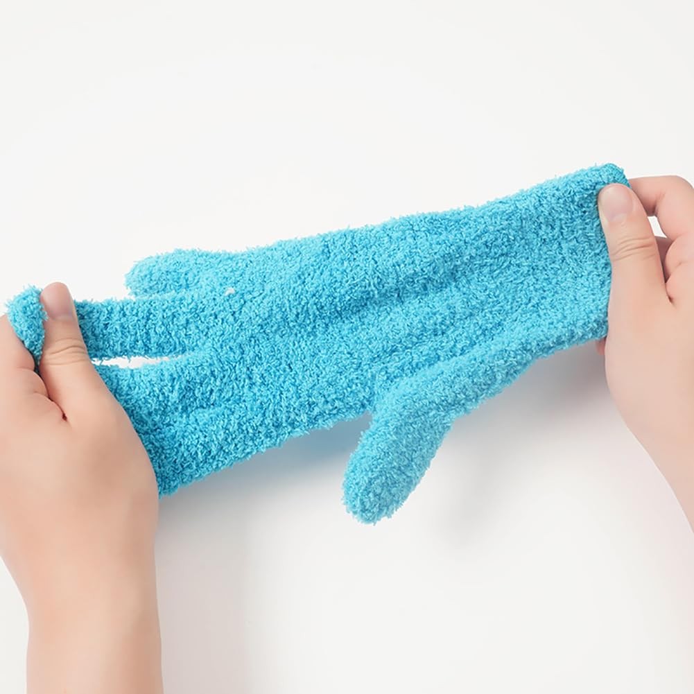 2 Pairs Microfiber Dusting Gloves Reusable Cleaning Gloves for Plants Car