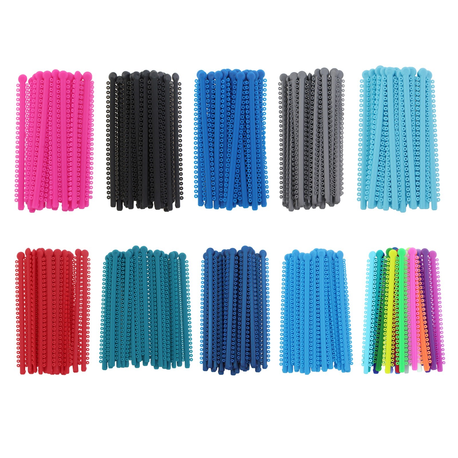 USA Orthodontic Elastics Ligature Ties Rubber Bands for Braces Color Black Grey
