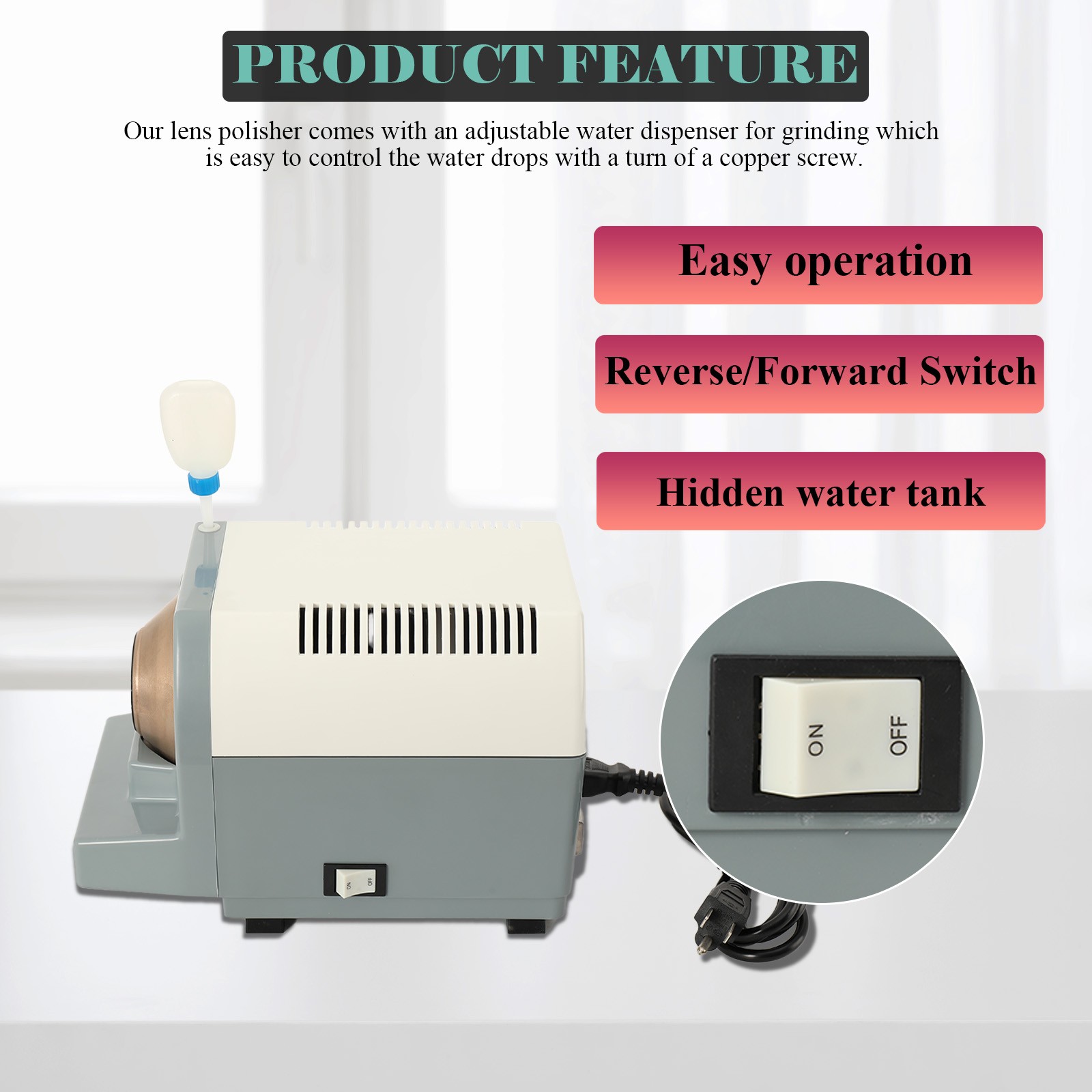 High Speed Optical Precise Grinding Machine Hand Lens Edging Manual Edger AC110V