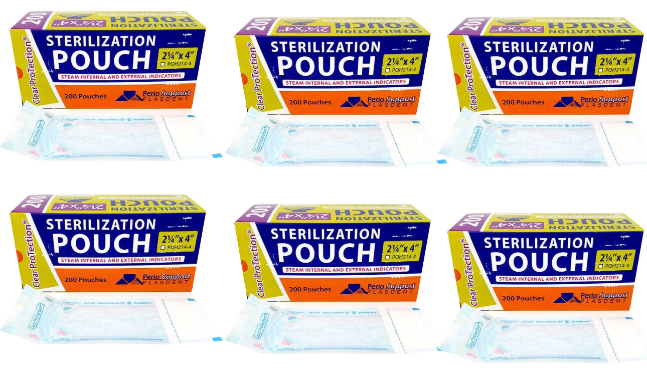 Sterilization Pouch Indicator, POH214-4, 2 1/4″ x 4″, (5Bxs + 1FREE BX)