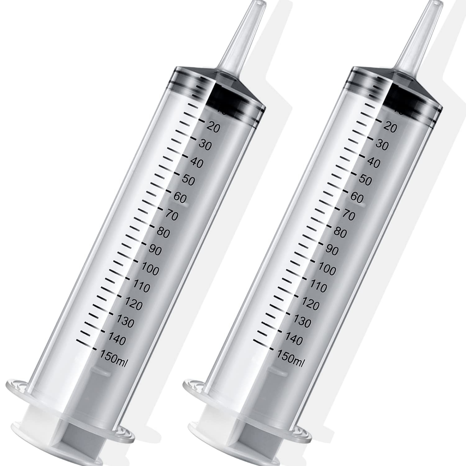 2 Pack Big Syringes (150 ML), Large Clear Plastic Garden 150 ML, clear