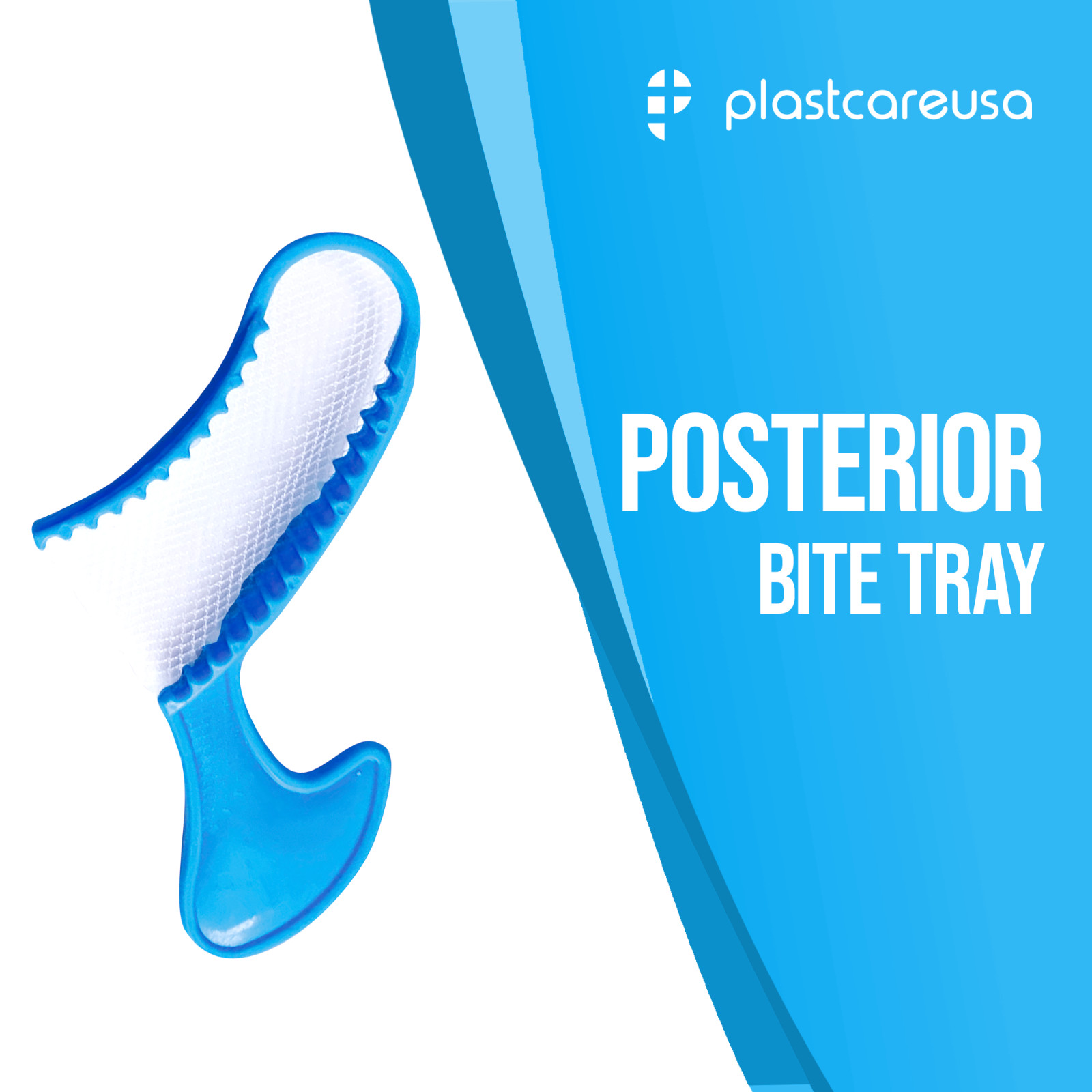 Dental Impression Bite Registration Triple Trays, Posterior, (Blue) (Box of 50)