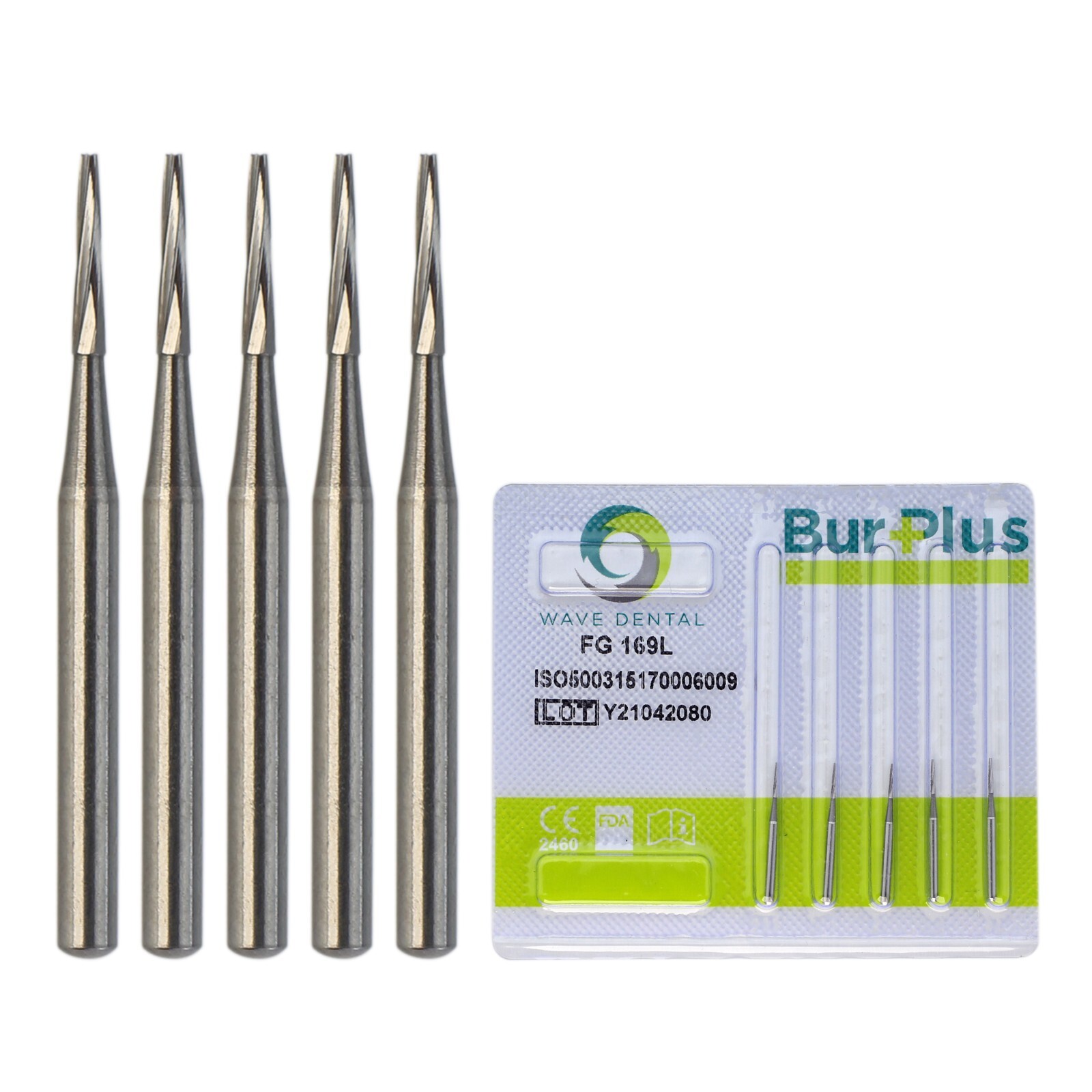 Wave Dental Tungsten Carbide Burs FG 169L Taper Fissure Long Head For High Speed