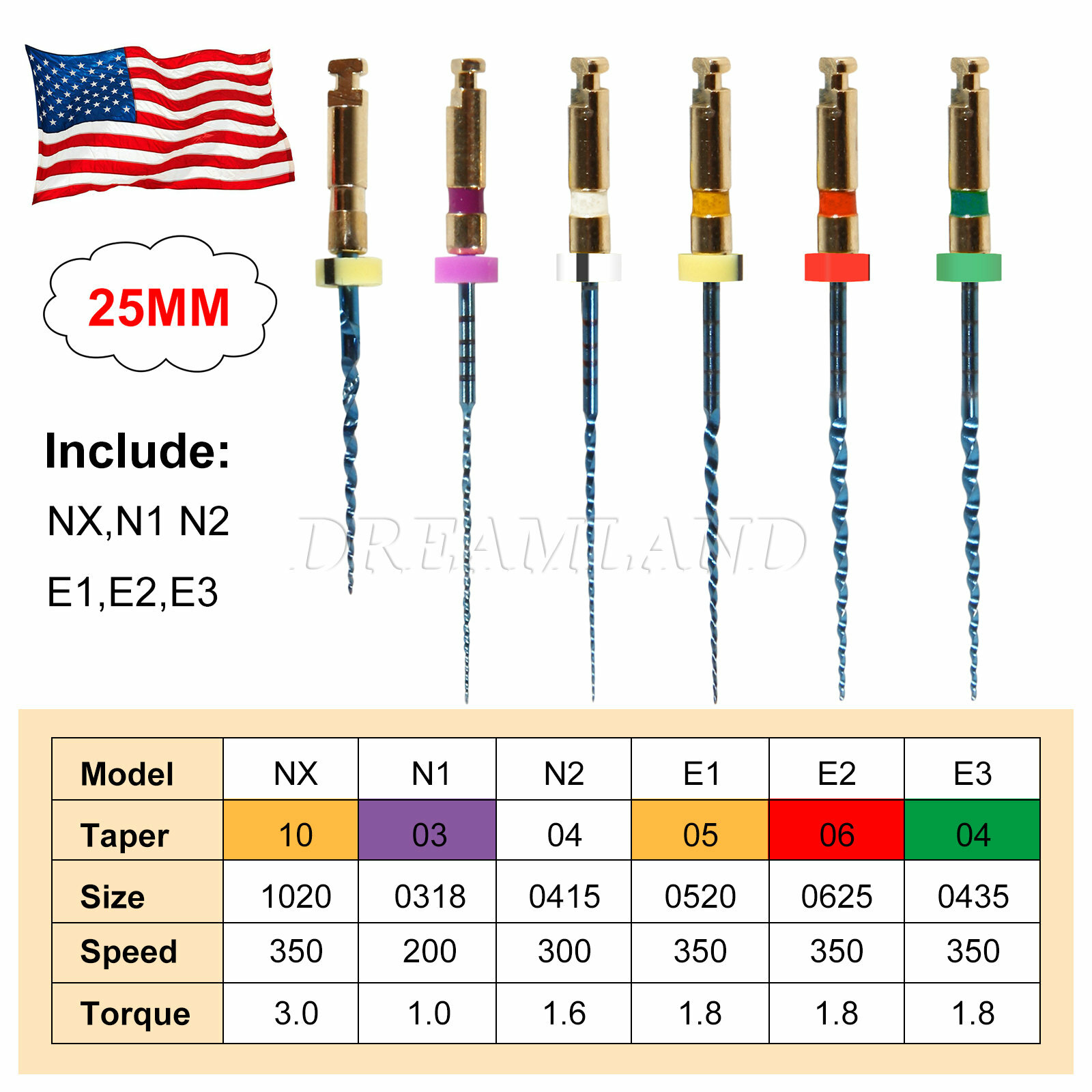 Sale Endodontic NiTi Rotary Files for Endo Motor Root Canal 25mm SANDENT NEW