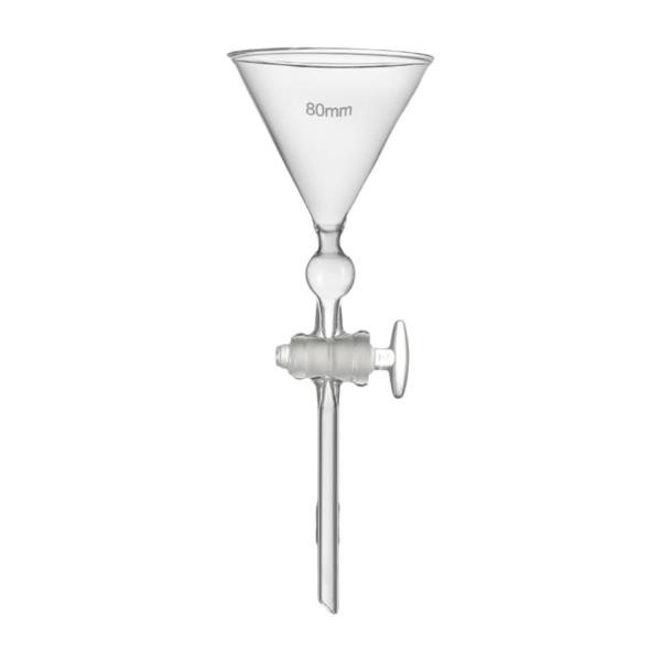 Chemistry Lab Glass Funnel 80mm-100mm PTFE/Glass Piston Separation CA