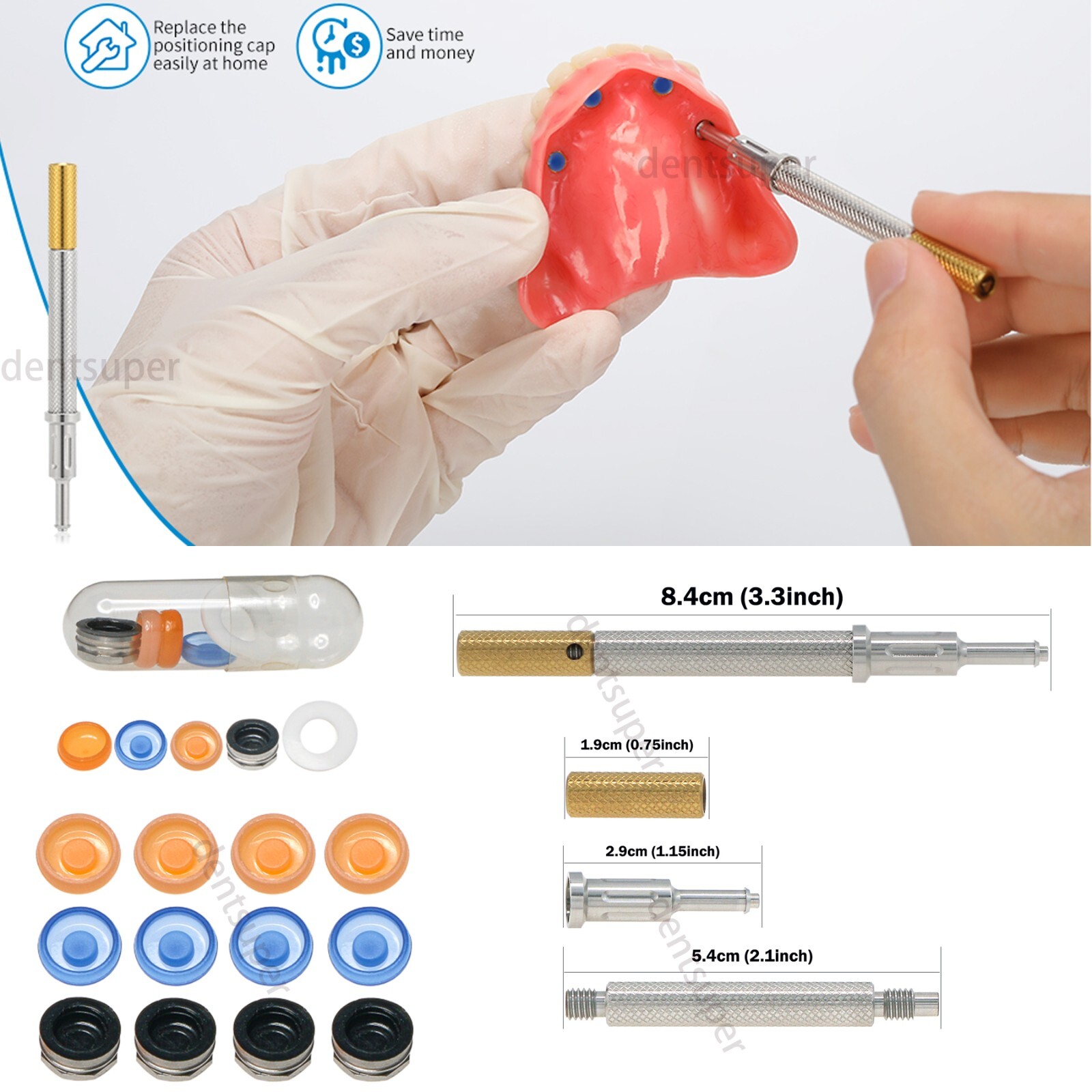 US Universal Remove Core Tool Implant Retention Caps Set Insertion Extraction
