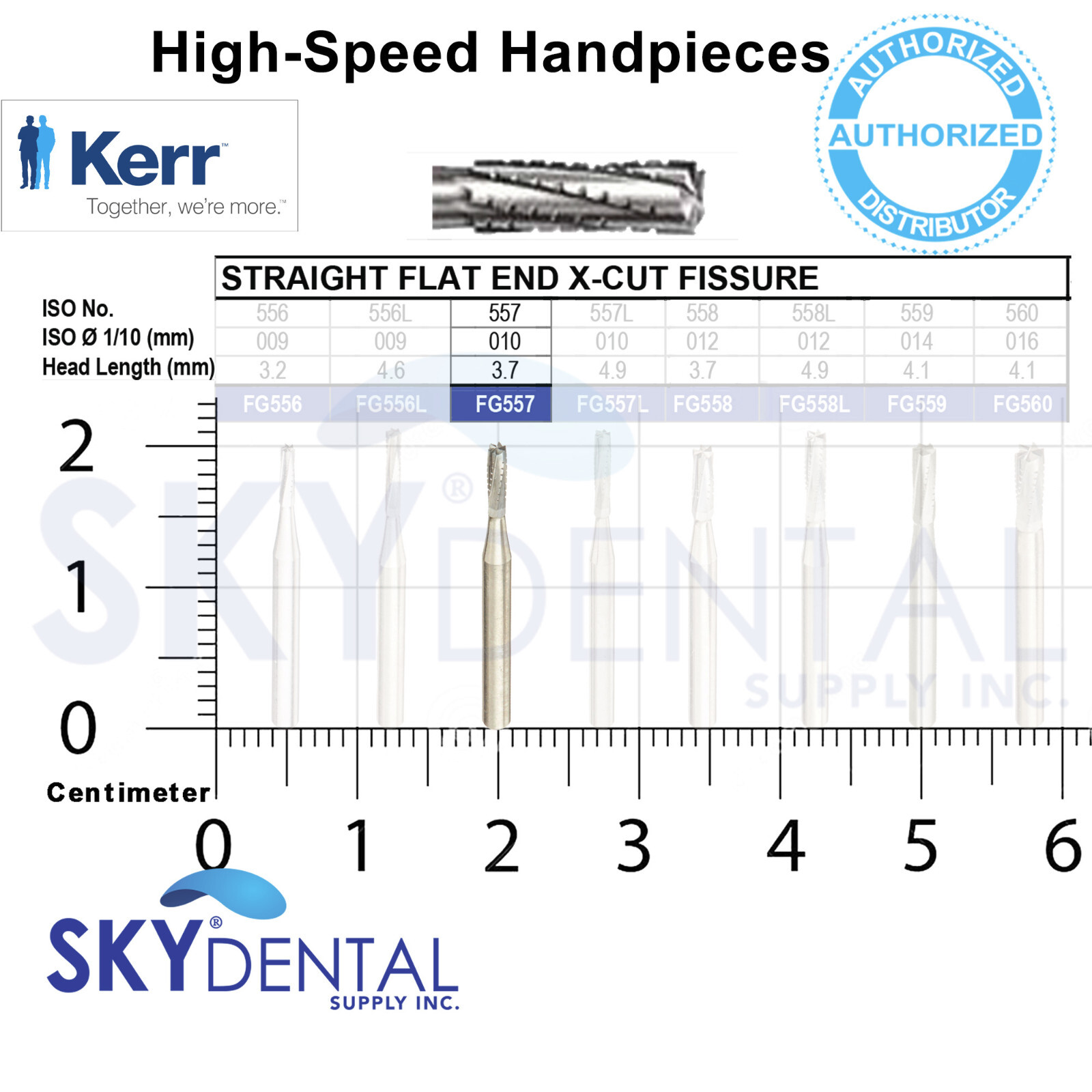 Kerr FG557 Carbide Burs Dental Friction Grip up to 100 Beavers Top Quality Bur