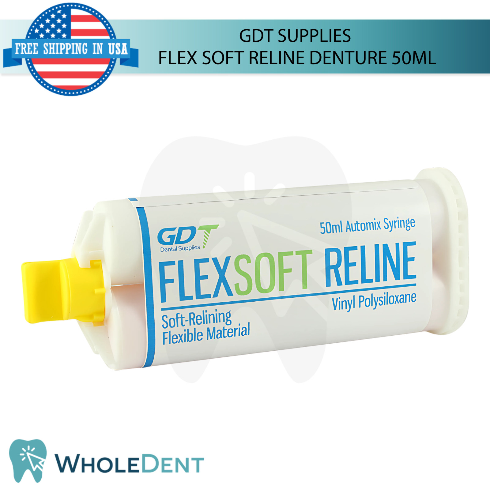 GDT FlexSoft Liner Material For Flexible Soft Reline Denture Renew Cushion