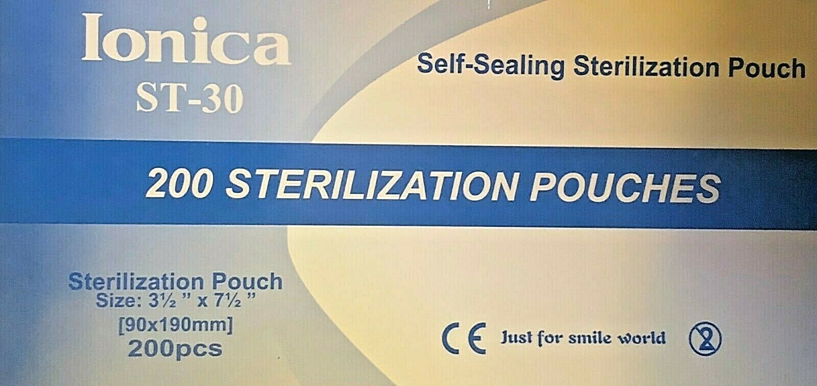 IONICA Self Seal Autoclave Sterilization Pouch W Indicator Strip 200 31/2 7 1/2″