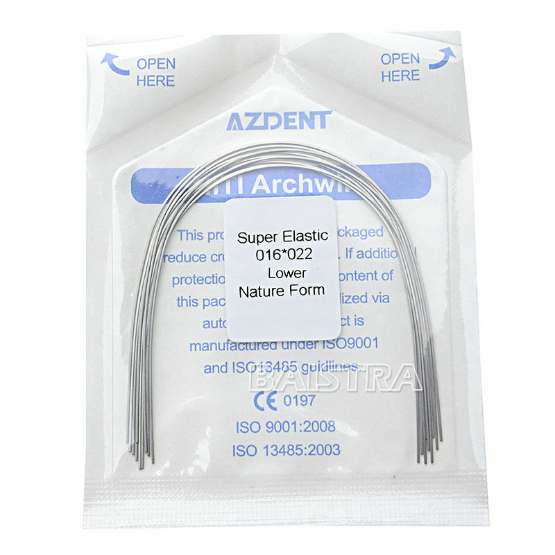 10pcs Orthodontic Arch Wire Natural Form Dental Super Elastic Niti 16X22 Lower