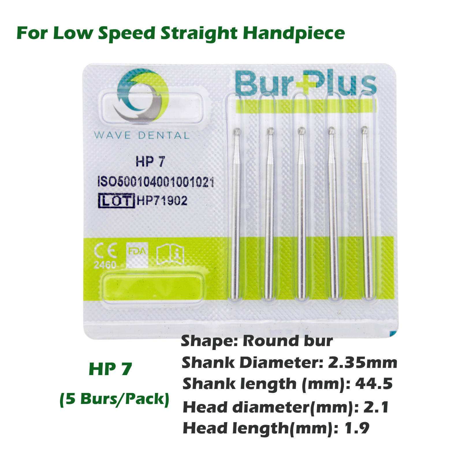 Wave Dental Carbide Burs Round Fissure HP 8 557 Surgical Straight Handpiece Burs