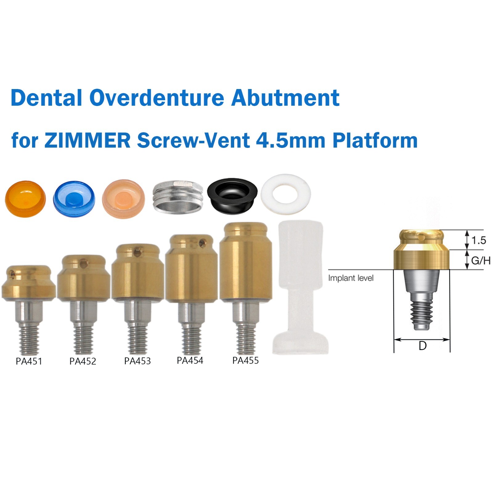 US Overdenture Locator Tapered Abutment for Hiossen Nobel Zimmer Retention Caps