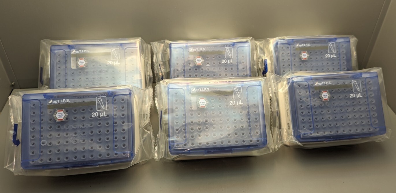 LOT OF 6 Eppendorf 0030071557 epT.I.P.S. Racks 0.1-20 uL, 6 x 96 Tips, Sterile
