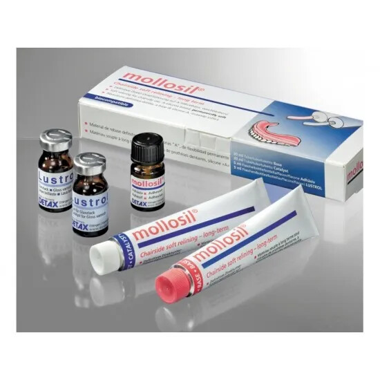 Detax Mollosil Relining Material A-Silicone Based, Soft, Cold Curing Long Term