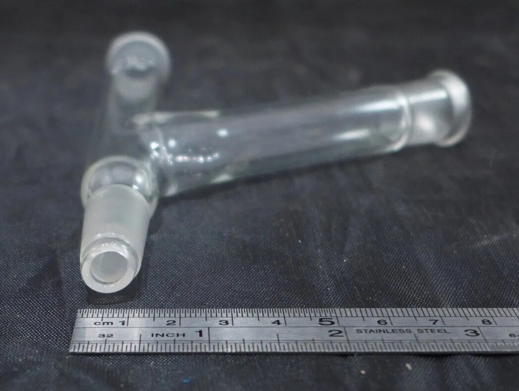 CORNING Pyrex Three-Way 120° Angle Connecting Adapter, ST 14/20 joints #9021
