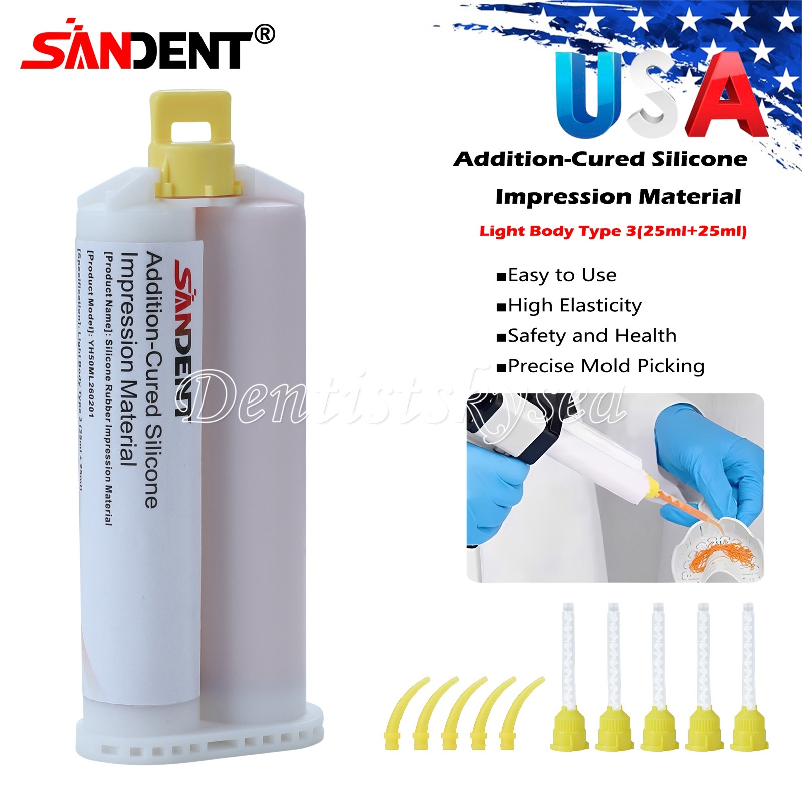 Dental Impression Material Light Body Normal Set 50mL Cartridges PR