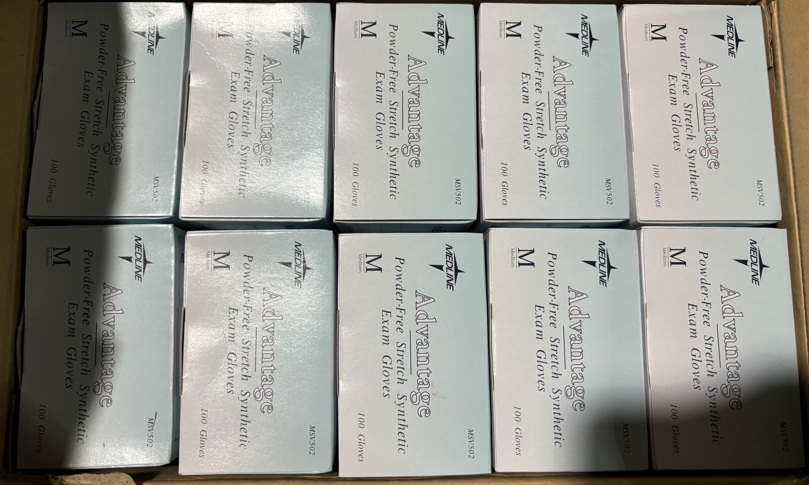 Medline MSV502 Advantage Powder Free Stretch Synthetic Exam Gloves Case of 1000