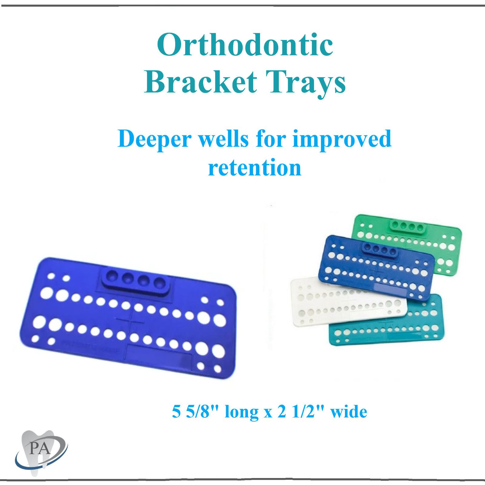 Dental Orthodontic Bracket Trays Bracket Organizer Trays Deeper Well Up to 50/Bx